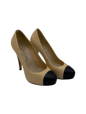 Chanel Beige Leather Pumps